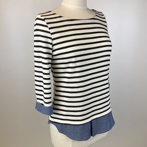 market & spruce Striped Layered Top S
